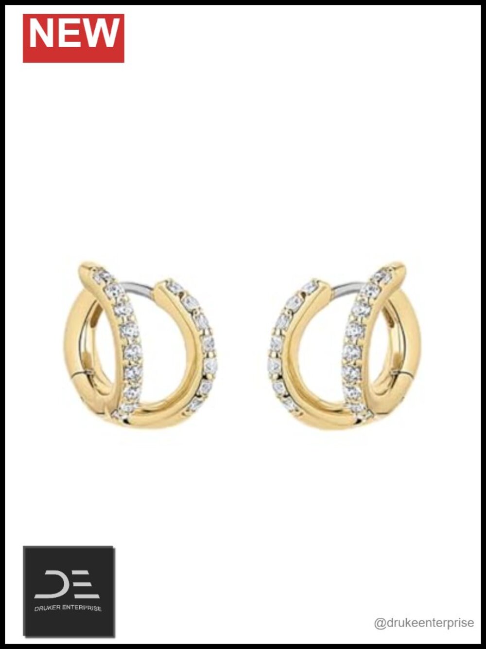 18k Gold Plated Huggie Hoop Earrings Cubic Zirconia Women